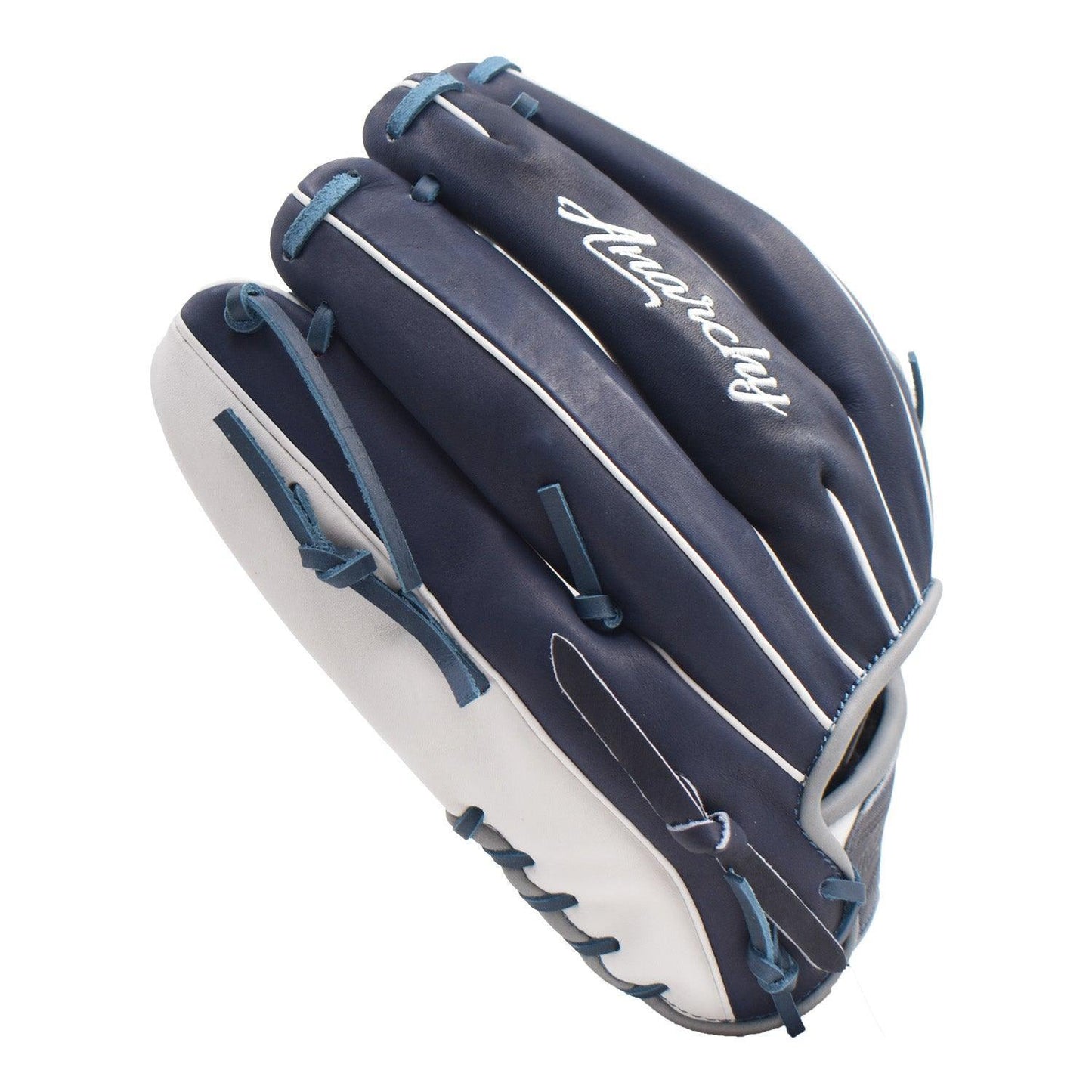 Anarchy Kip Leather Premium Softball Fielding Glove - AFG006 (Navy/White) - Smash It Sports