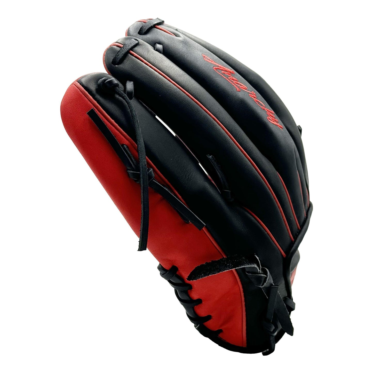 Anarchy Kip Leather Premium Softball Fielding Glove - AFG010 (Black/Red) - Smash It Sports