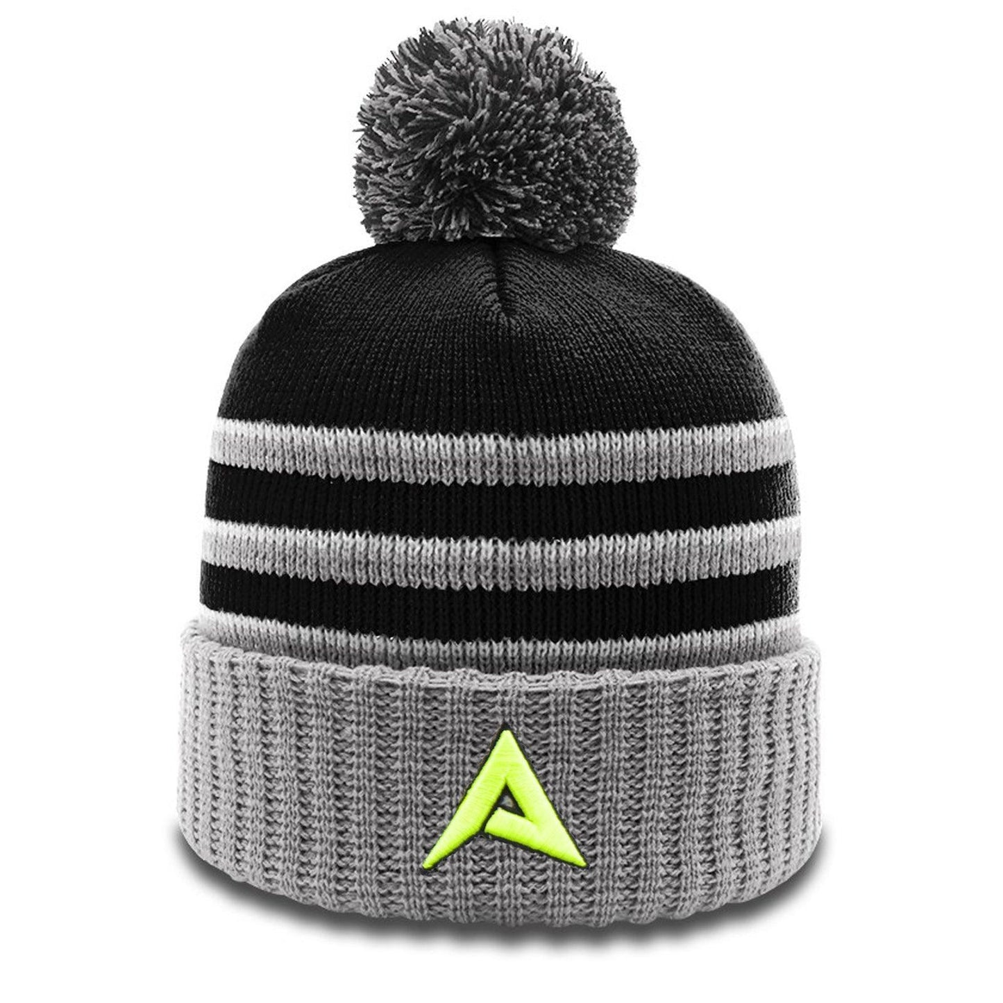 Anarchy New Logo Beanie #134 with Pom (Black/Grey/White) – Product View | Smash It Sports