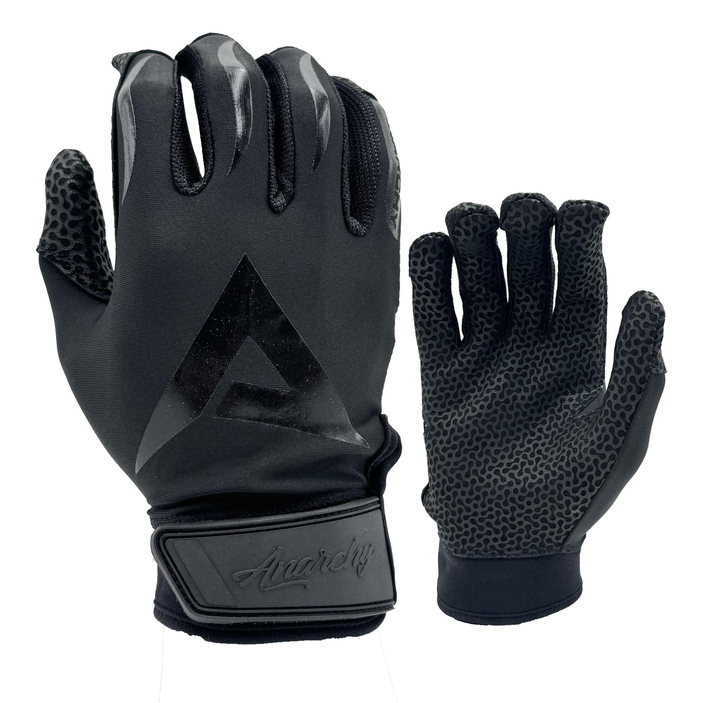 Anarchy Pro Grip Batting Gloves - Blackout – Product View | Smash It Sports | leather, pro