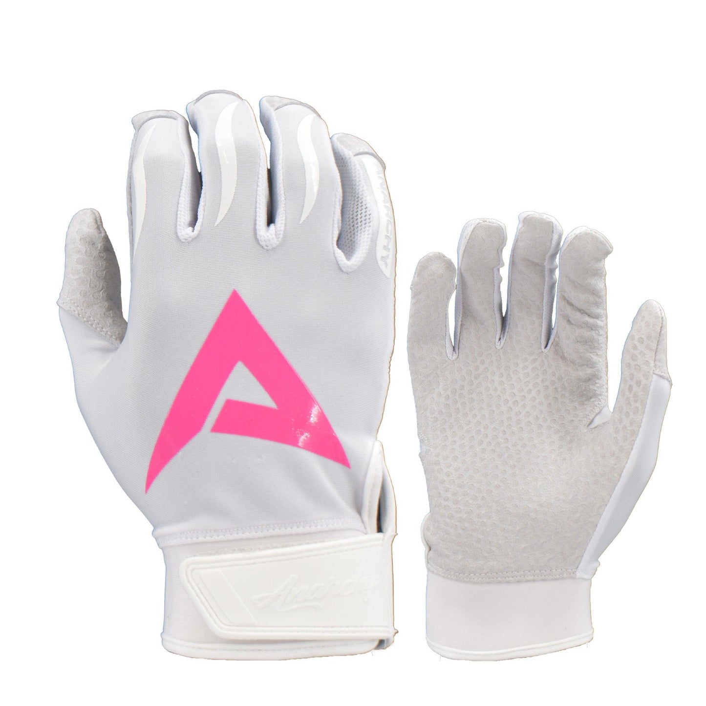 Anarchy Pro Grip Batting Gloves - Whiteout - Pink - Smash It Sports