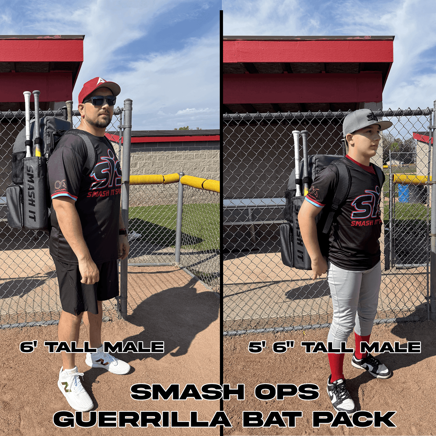 Smash Ops Guerrilla Bat Pack - Black/Charcoal – Specs Overview | Smash It Sports | pro, pocket