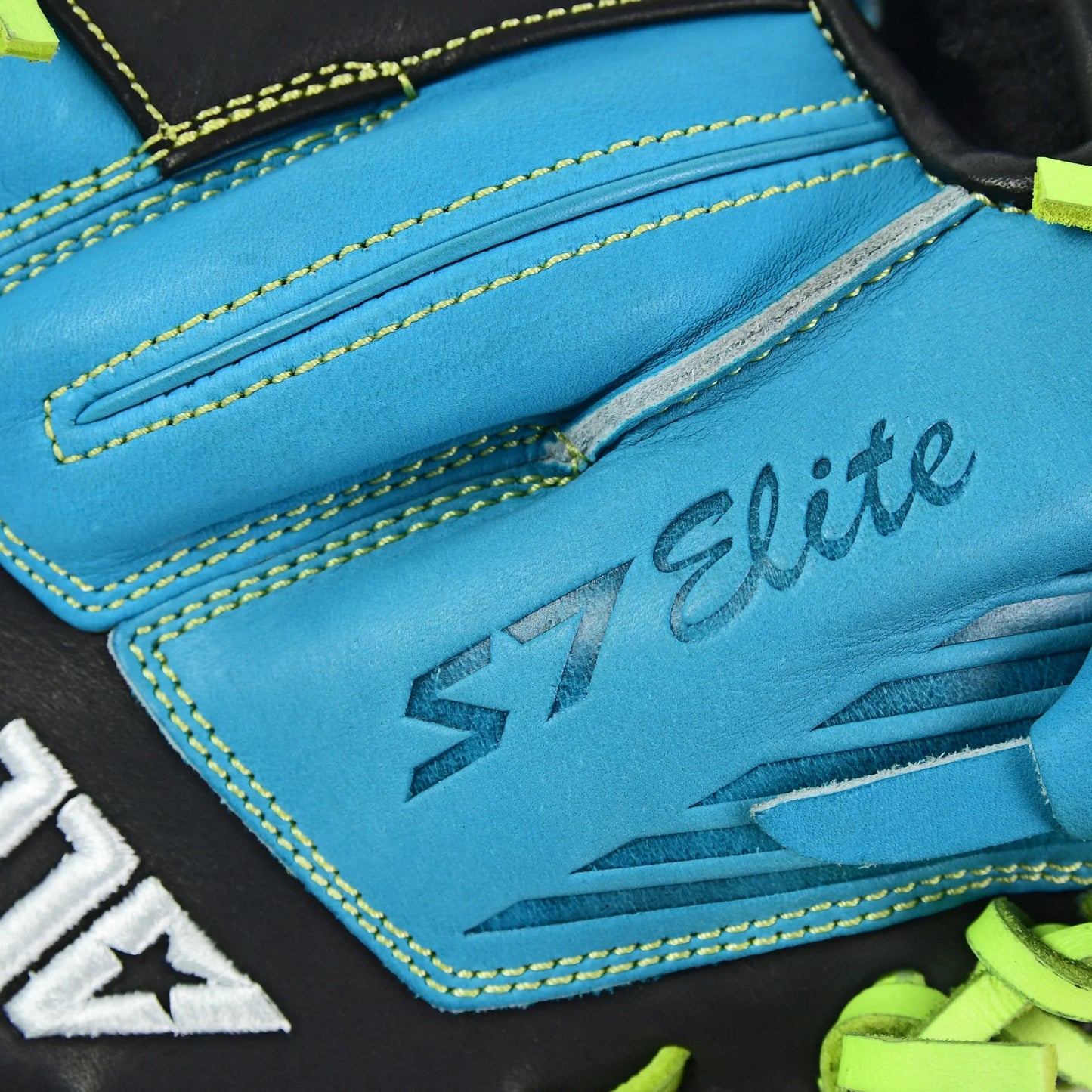 All-Star S7-Elite Pro Travel Fit Catchers Mitt/Glove - Sky Blue/Black/Yellow – Product View | Smash It Sports | leather, pro,