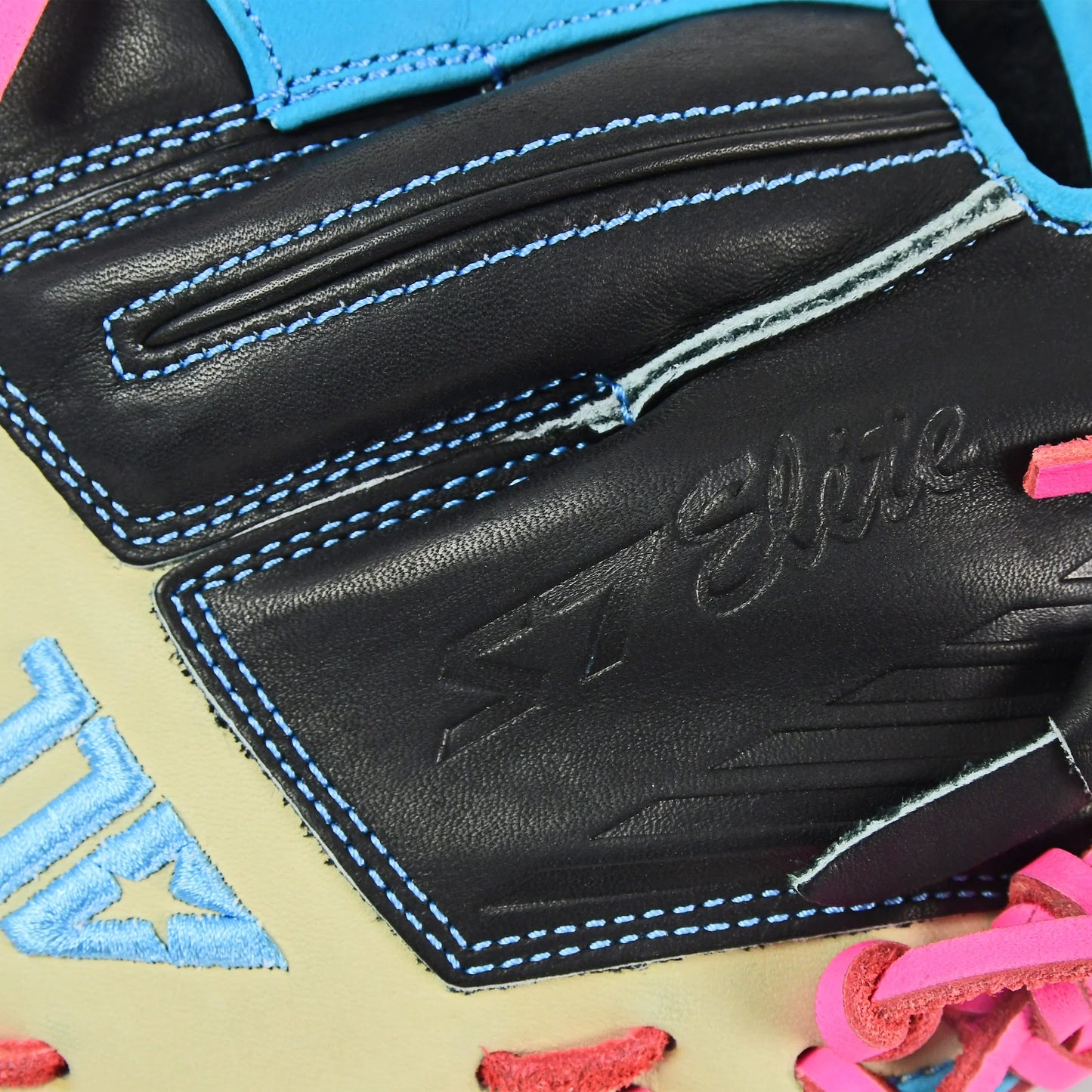 All-Star S7-Elite Pro Travel Fit Catchers Mitt/Glove - Black/Tan/Sky Blue/Pink – Product View | Smash It Sports | leather, pr