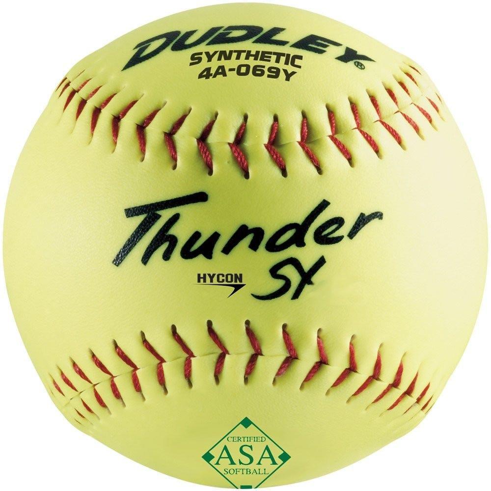 Dudley ASA Synthetic Thunder SY Hycon 12" 52/300 Slowpitch Softballs (4A-069Y) – Primary View | Smash It Sports | This, Optic