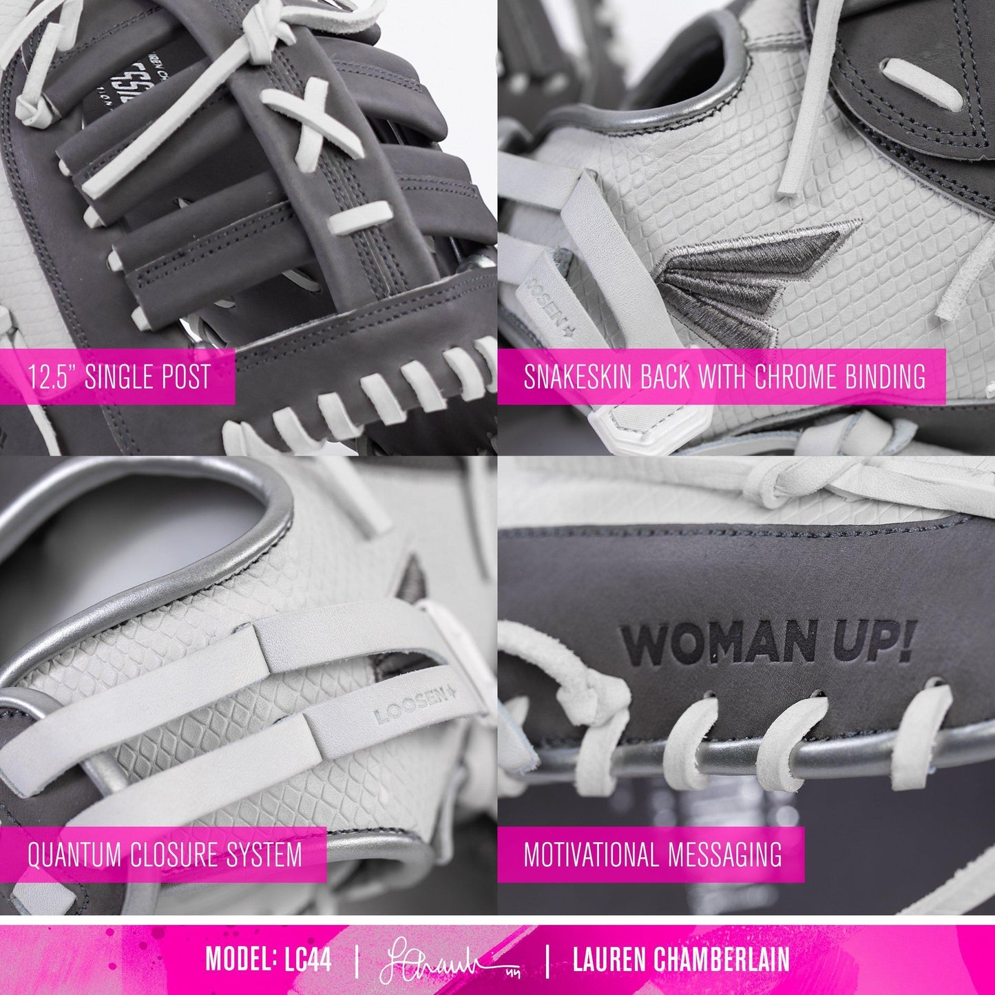 Easton 12.5" Lauren Chamberlain Signature First Base Fastpitch Glove - LC44 – Third View | Smash It Sports