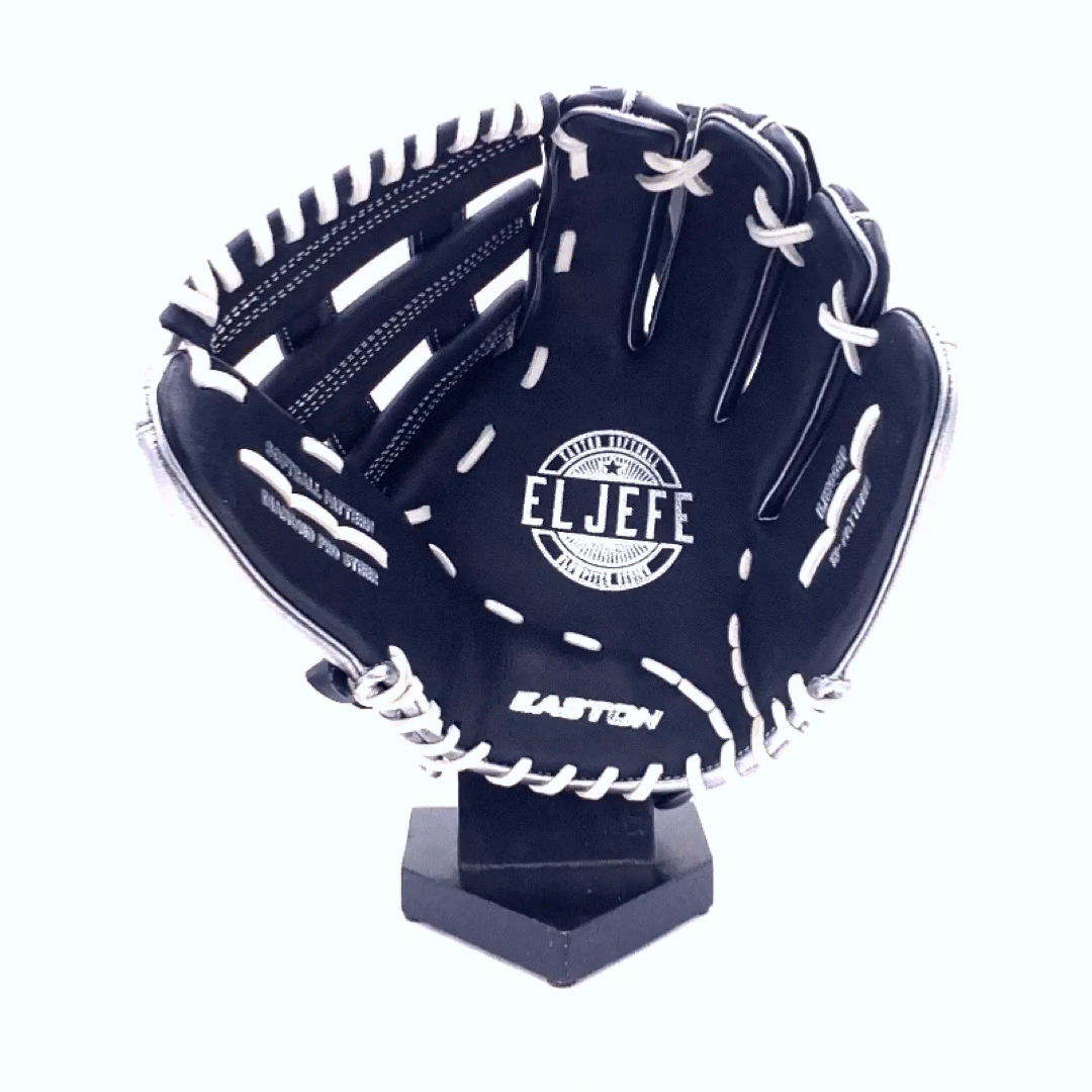 Easton El Jefe Metallic Series-Black/Metallic Silver-13.5" Slowpitch Glove – Third View | Smash It Sports