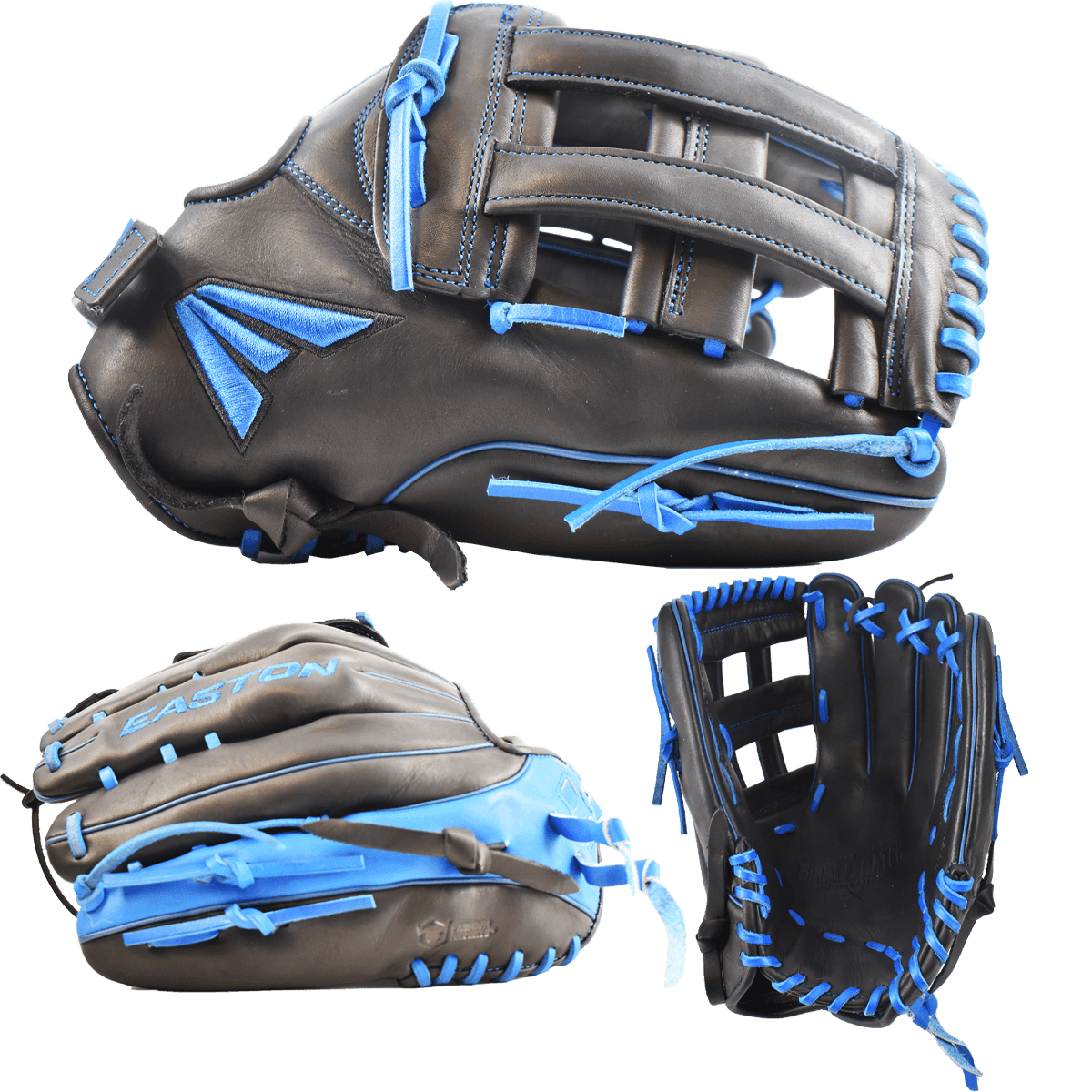 Easton Small Batch No. 58 Slowpitch Softball Glove - Black/Royal – Specs Overview | Smash It Sports | leather, cowhide, pro