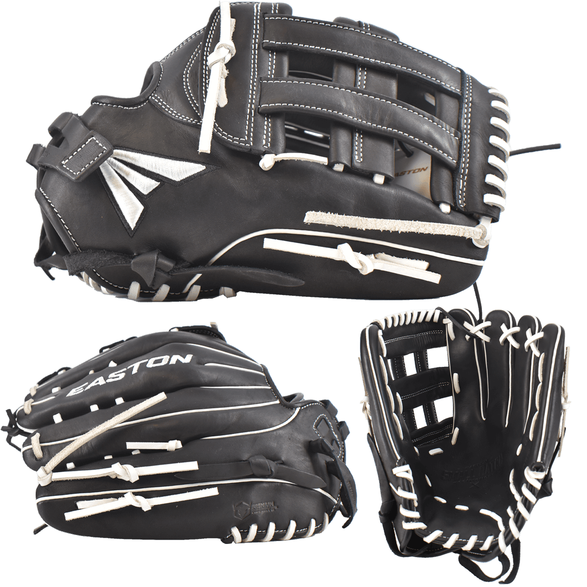 Easton Small Batch No. 63 Slowpitch Softball Glove - Black/White – Specs Overview | Smash It Sports | leather, cowhide, pro