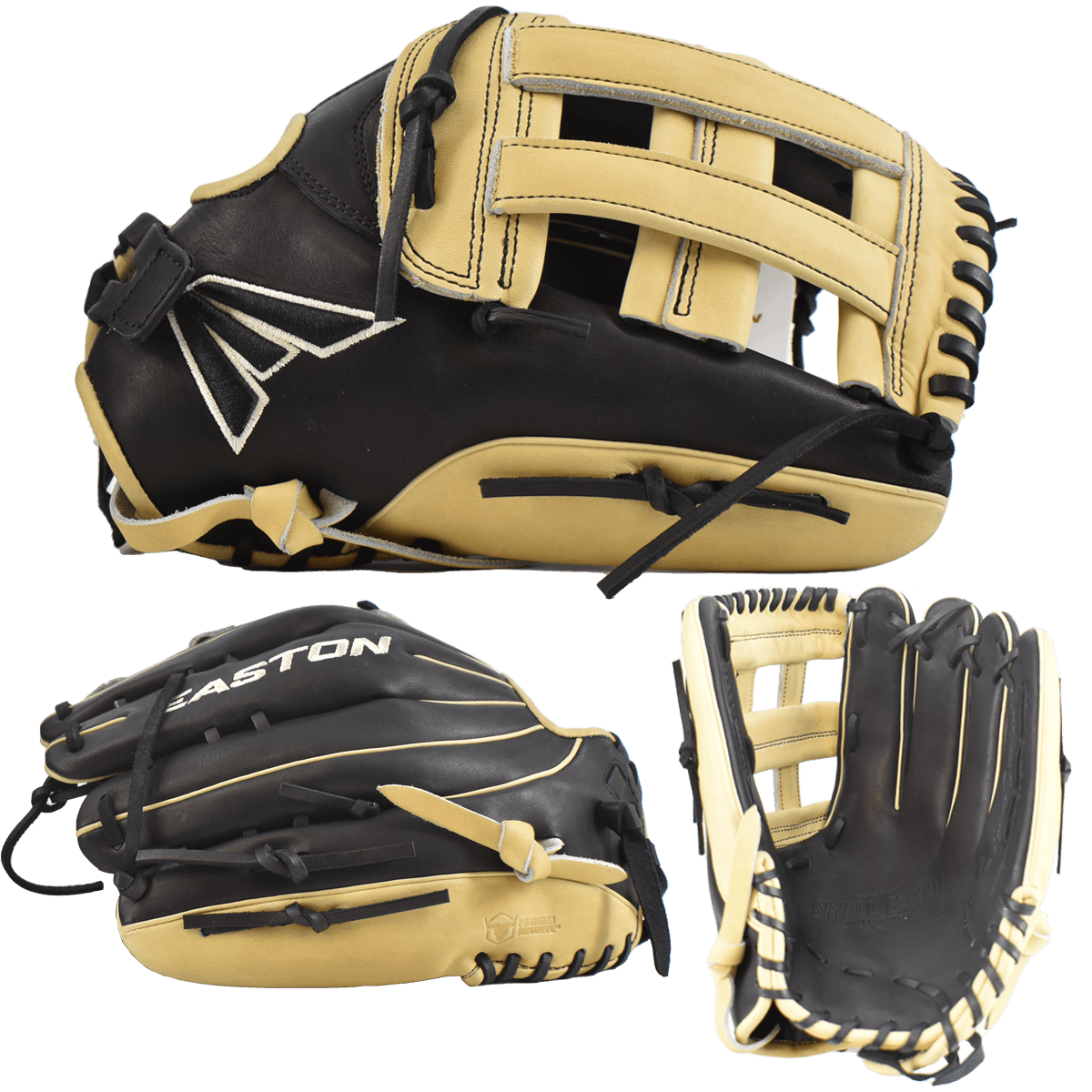 Easton Small Batch No. 65 LHT Slowpitch Softball Glove - Black/Camel – Specs Overview | Smash It Sports | leather, cowhide, p
