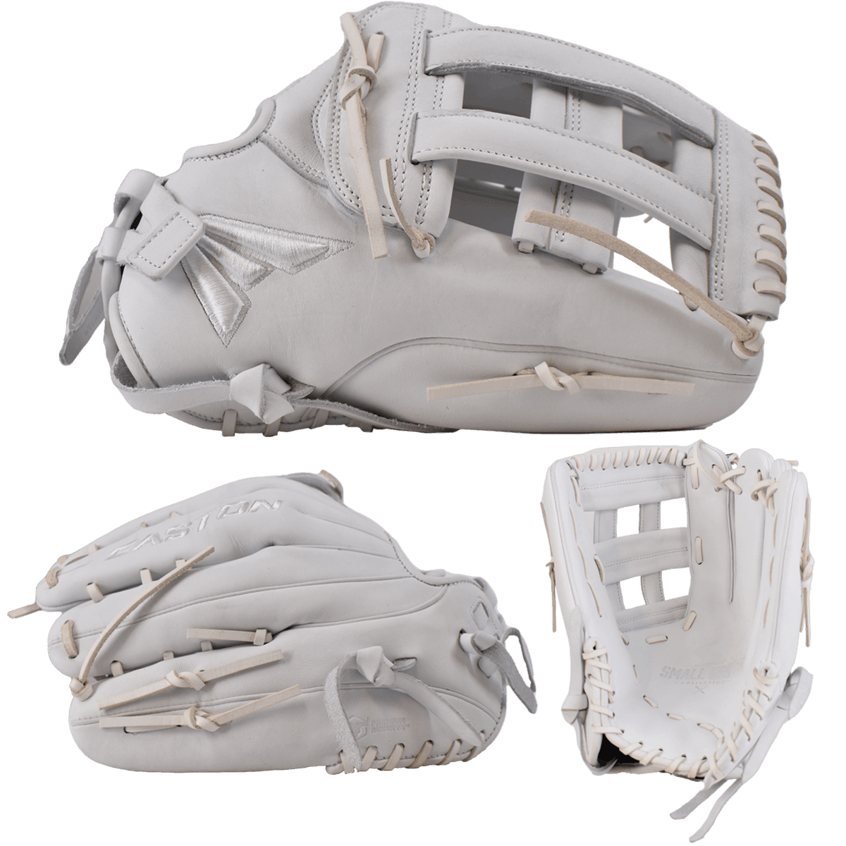 Easton Small Batch No. 70 LHT Slowpitch Softball Glove - White/White – Specs Overview | Smash It Sports | leather, cowhide, p