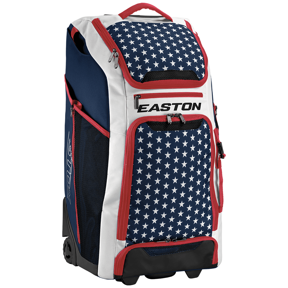 Easton Wheeled Catcher's Bag (Stars and Stripes) – Specs Overview | Smash It Sports | Easton, Catchers Wheeled, Featuring