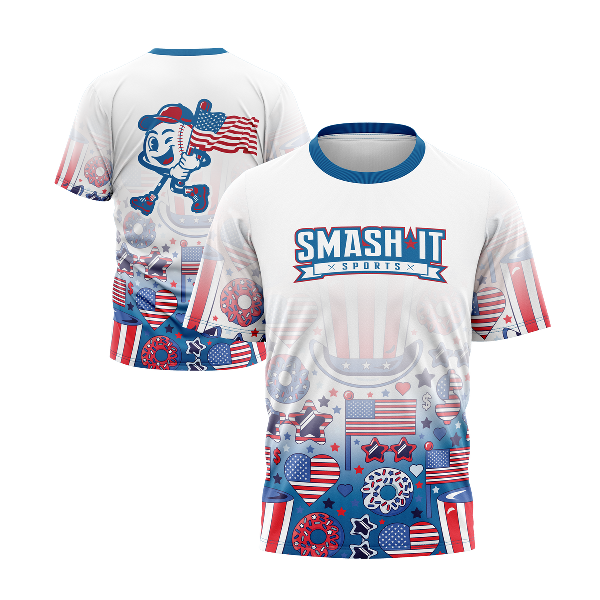 Smash It Sports Short Sleeve Shirt - Americana Party – Specs Overview | Smash It Sports | premium