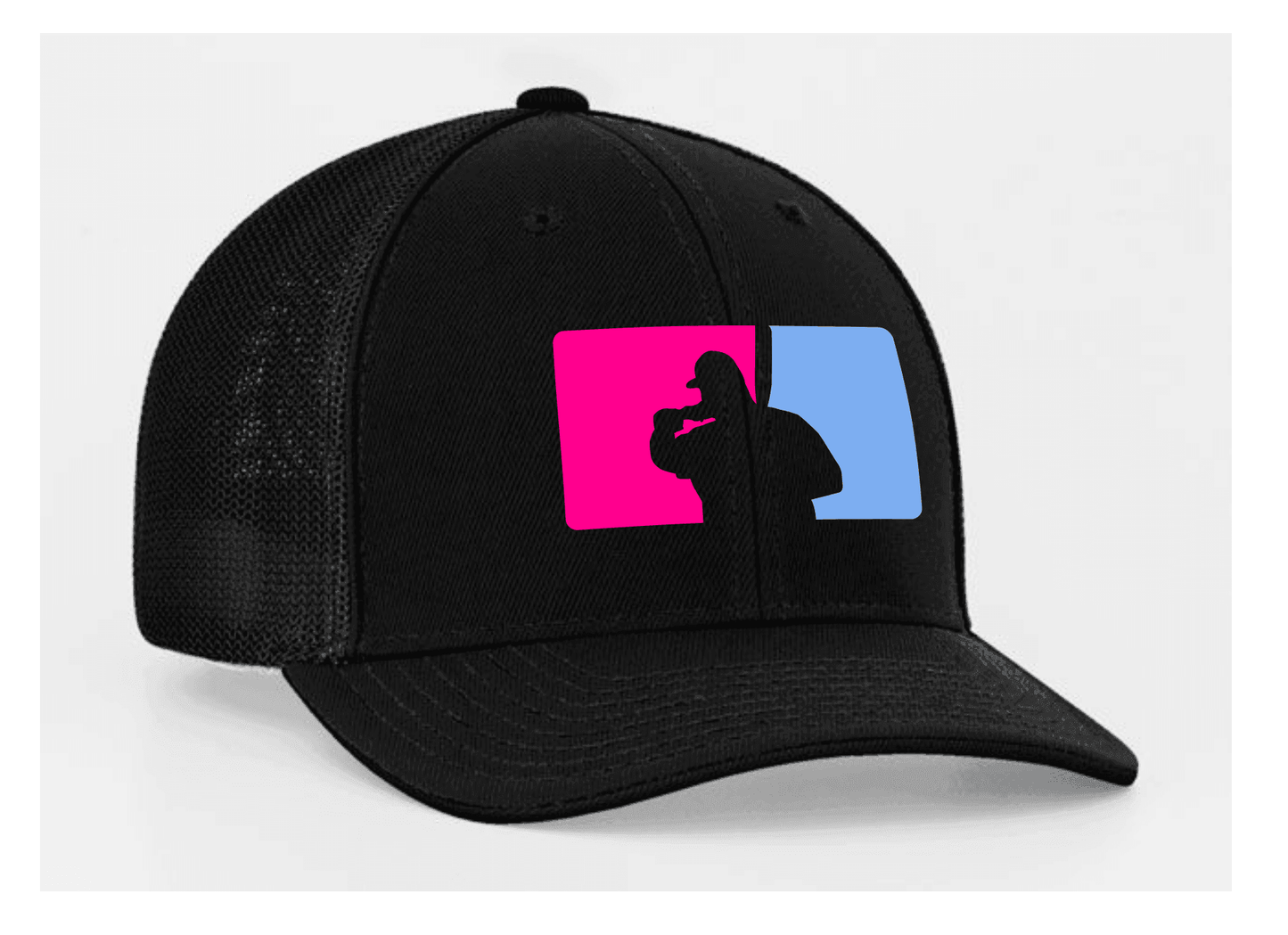 Fat Guy BP Fitted Hat - 404M (Black/Pink/Carolina) - Smash It Sports