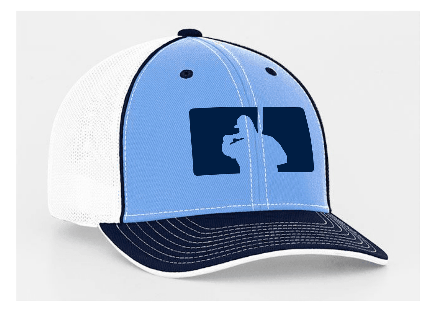 Fat Guy BP Fitted Hat - 404M (Carolina/Navy/White) - Smash It Sports