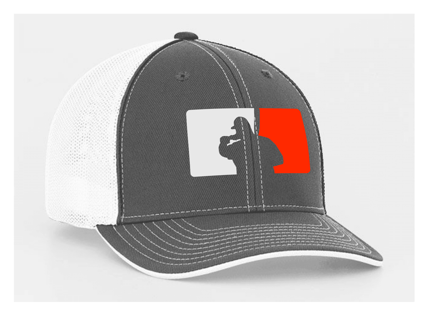 Fat Guy BP Fitted Hat - 404M (Grey/White/Orange) - Smash It Sports