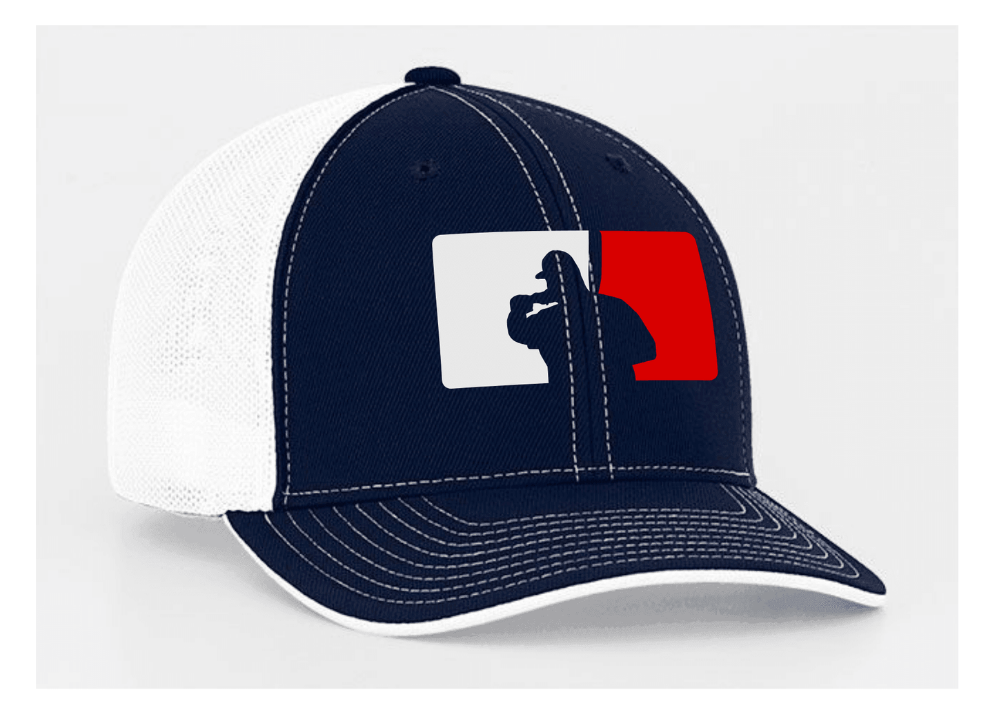 Fat Guy BP Fitted Hat - 404M (Navy/White/Red) - Smash It Sports