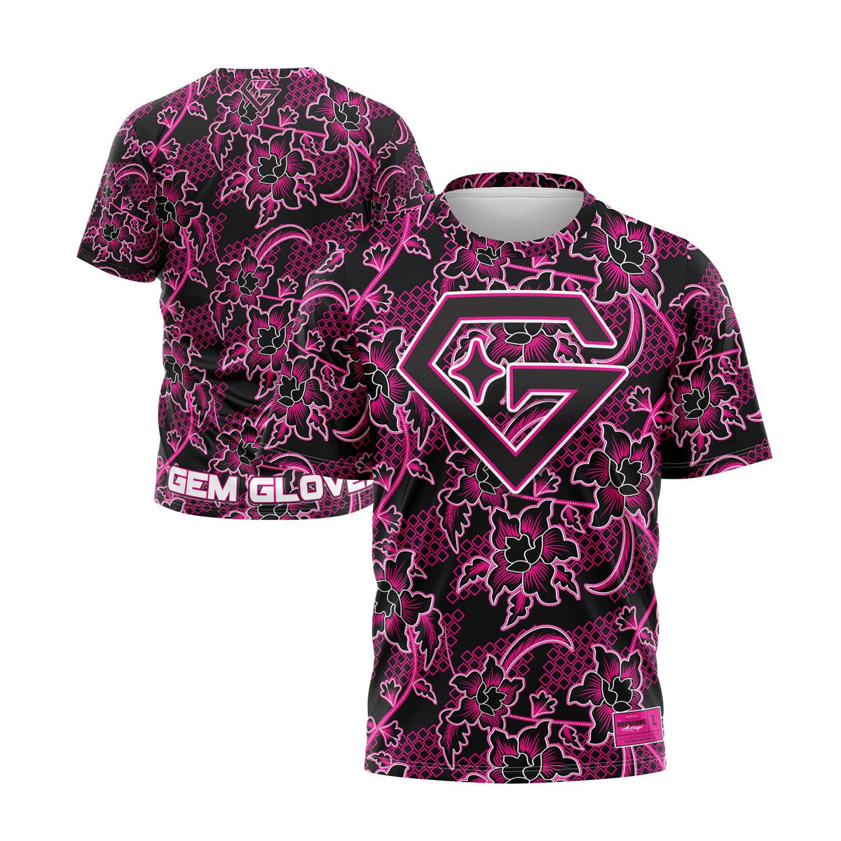 Gem Gloves Short Sleeve Shirt - Cherry Blossom Heat – Product View | Smash It Sports