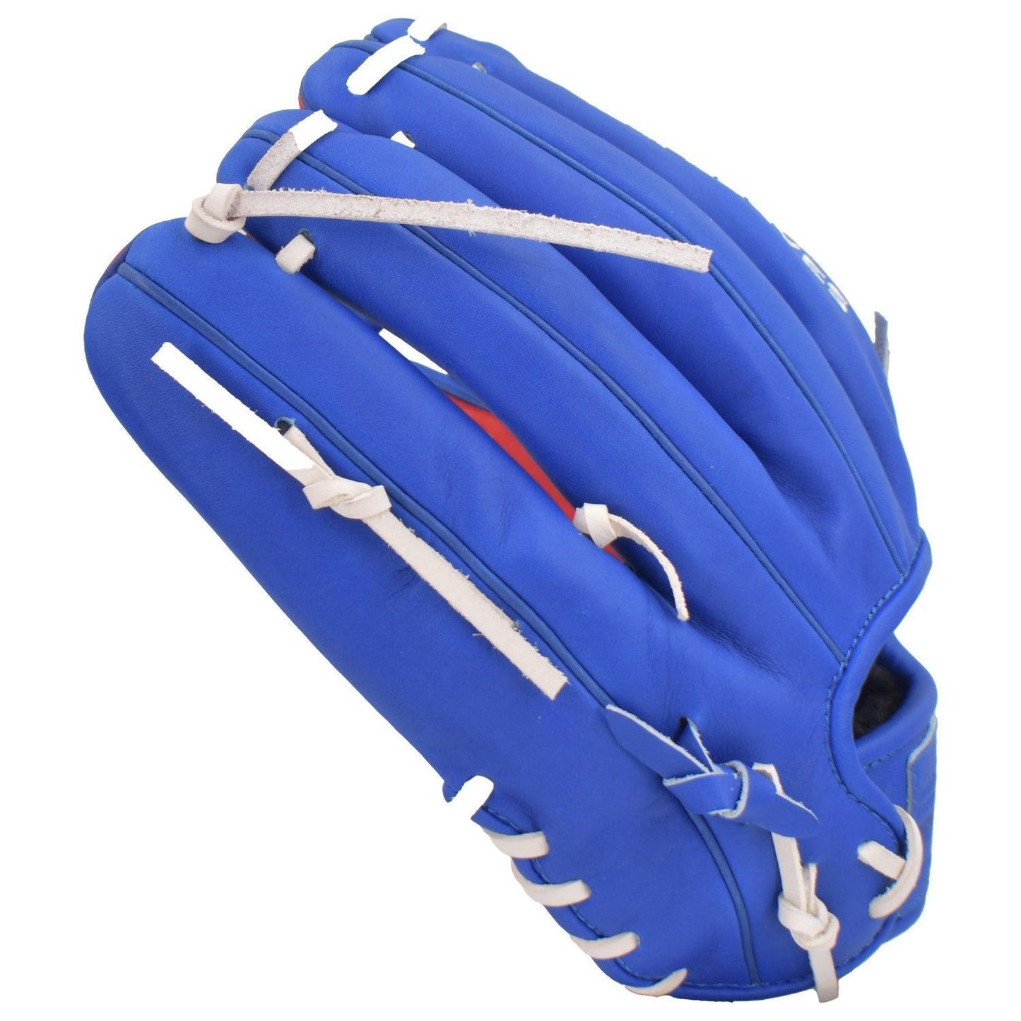 Gem Gloves Softball Fielding Glove - GEM002 (Royal/Red/White) – Product View | Smash It Sports | leather, kip, pro