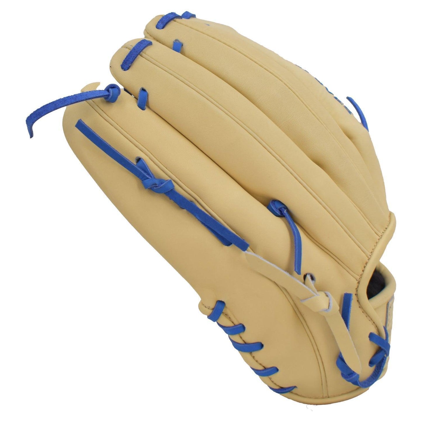 Gem Gloves Softball Fielding Glove - GEM006 (Tan/Royal) – Product View | Smash It Sports | leather, kip, pro