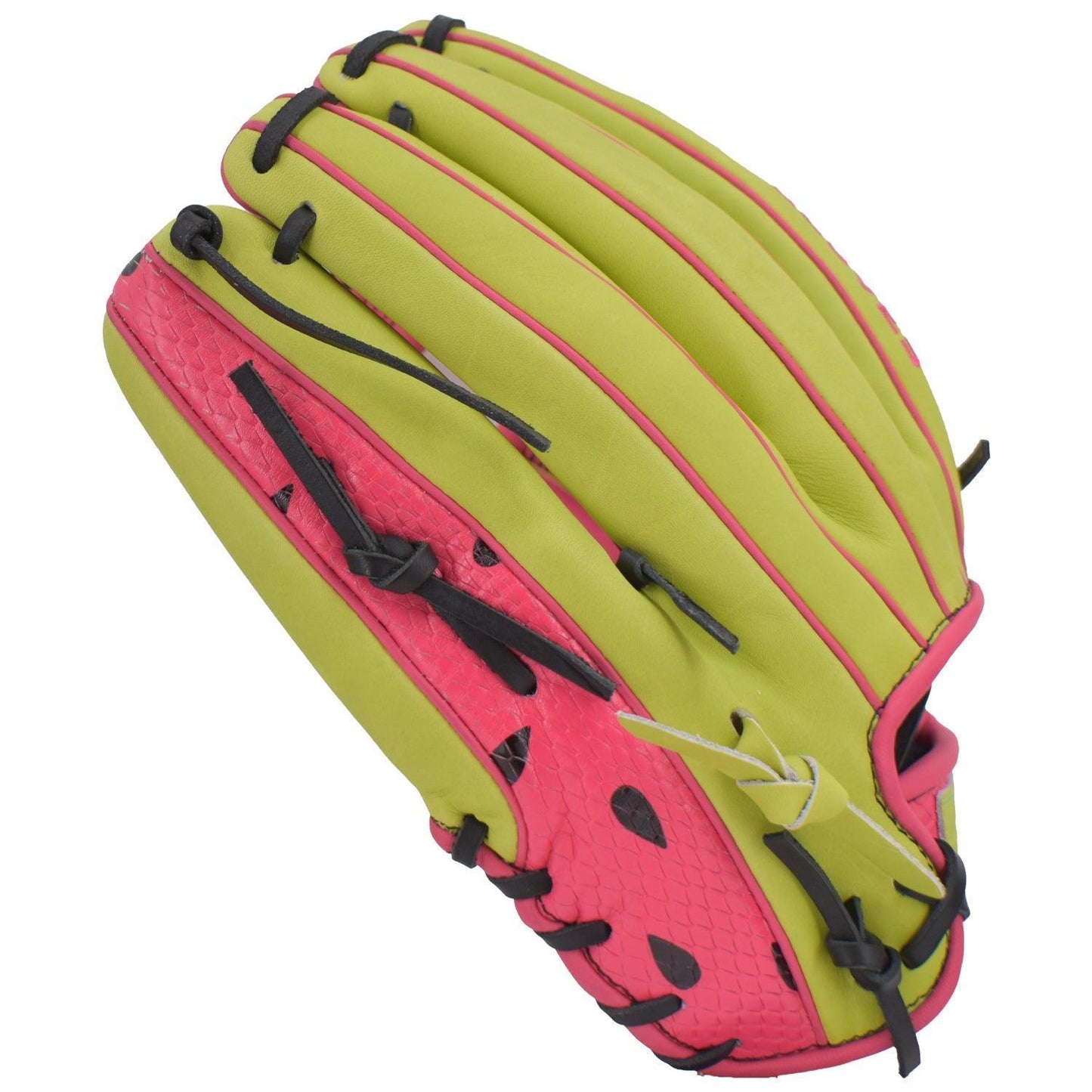 Gem Gloves Softball Fielding Glove - GEM011 (Neon Lemon/Pink) - Smash It Sports