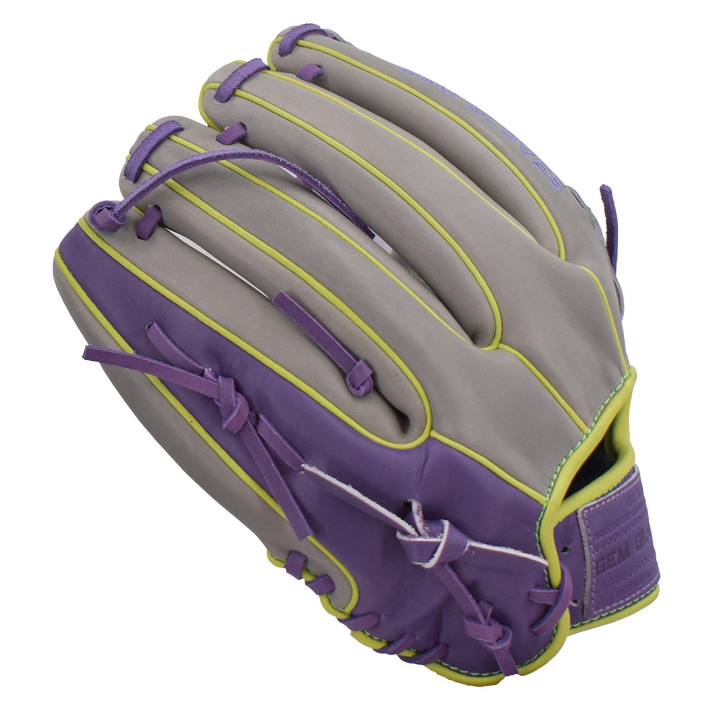 Gem Gloves Softball Fielding Glove - GEM042 Electric Grape – Product View | Smash It Sports | leather, kip, pro