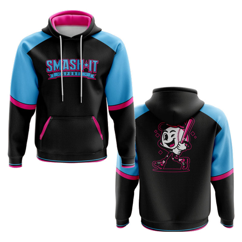 Smash It Sports Fleece Hoodie - Smashie Black/Vice – Product View | Smash It Sports | premium, pro