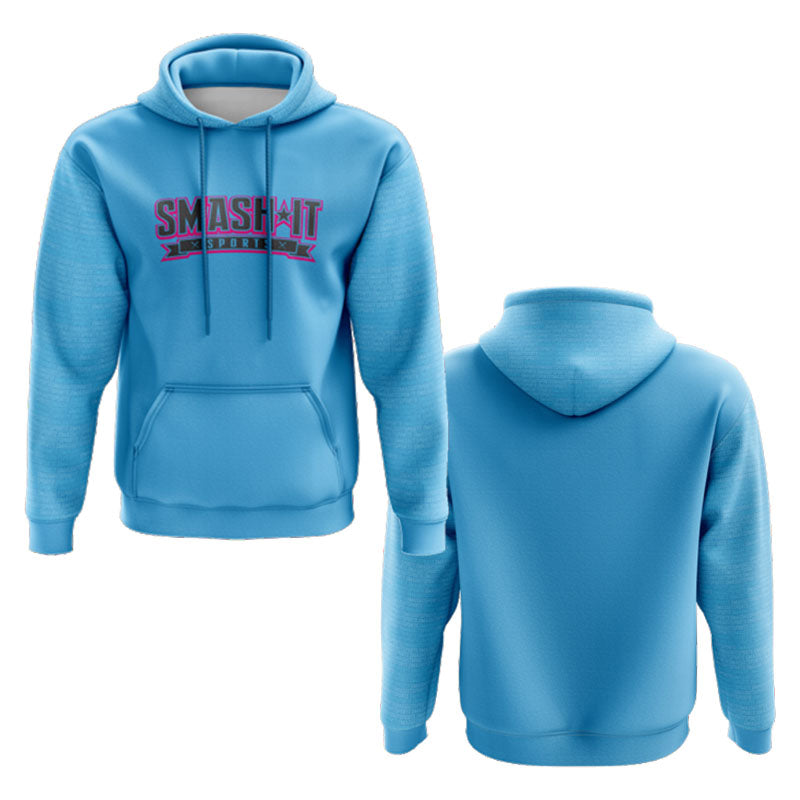 Smash It Sports Fleece Hoodie - Shadow Carolina Blue – Product View | Smash It Sports | premium, pro
