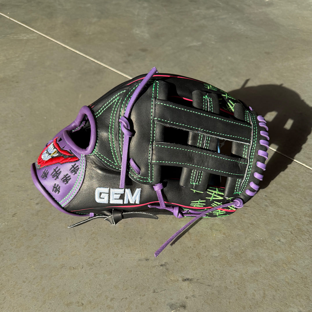 Gem Gloves Baseball Fielding Glove - GEM086 Joker 2.0 Black – Product View | Smash It Sports | leather, kip, pro