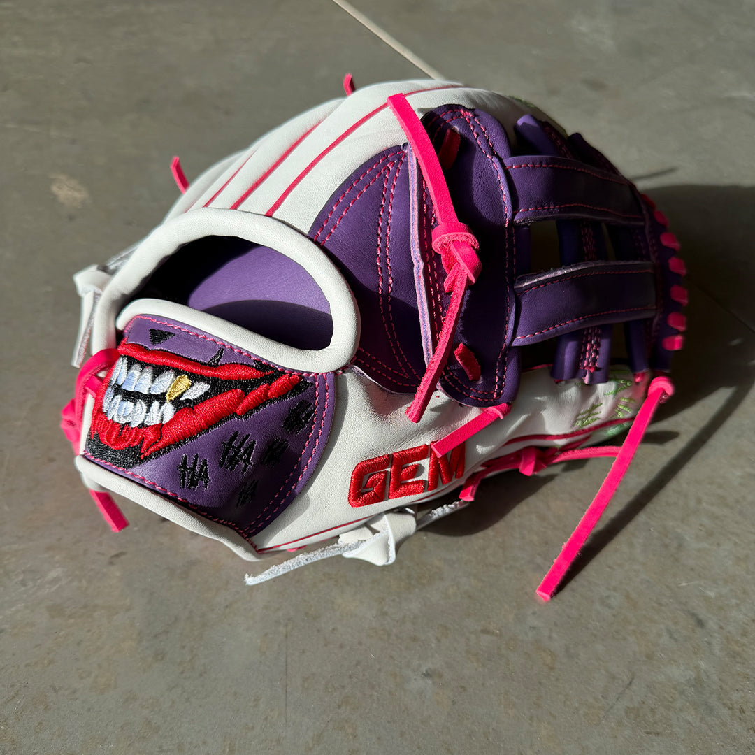 Gem Gloves Baseball Fielding Glove - GEM087 Joker 2.0 White – Product View | Smash It Sports | leather, kip, pro