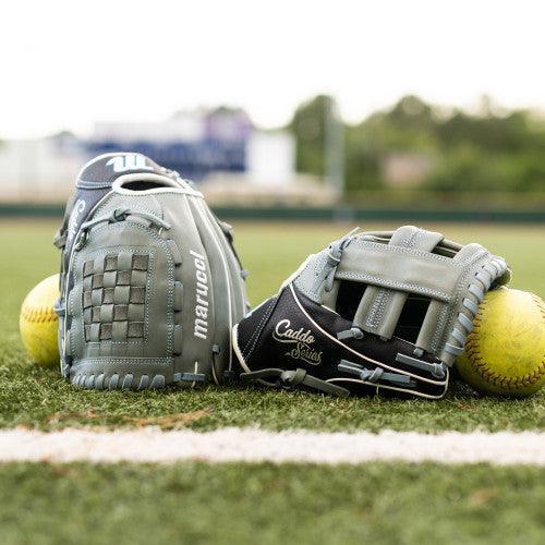 Marucci Caddo 11.5" Fastpitch Softball Glove - MFGCDFP1150-GY/CB – Product View | Smash It Sports | leather, cowhide, pro