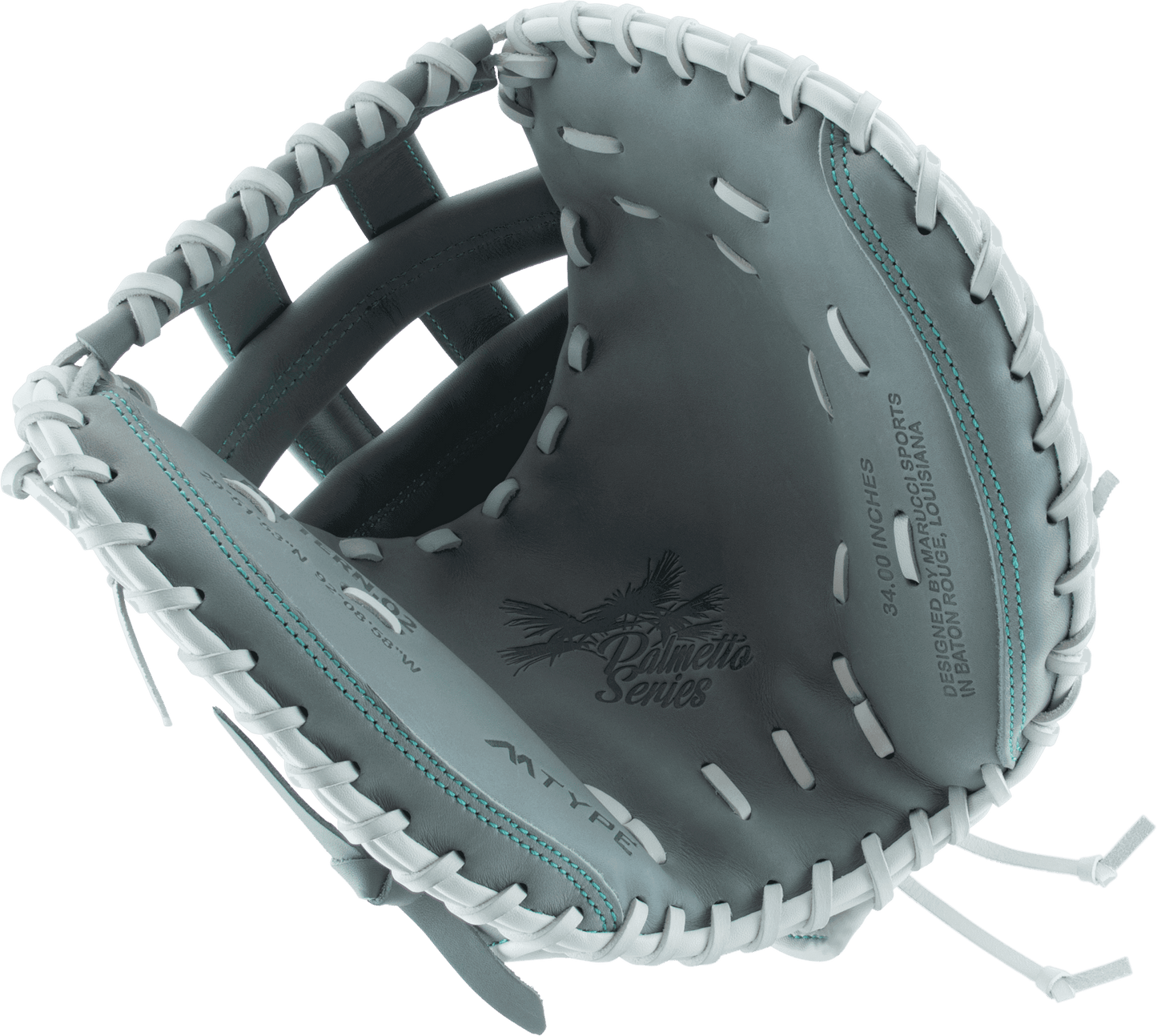 Marucci Palmetto 34" Fastpitch Softball Catchers Mitt/Glove - MFG3PL240C2FP-GY – Specs Overview | Smash It Sports | leather,