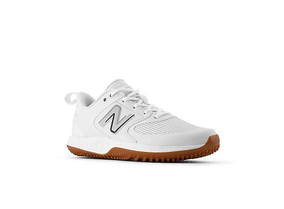 New Balance Women's VELO v3 Turf Softball Shoes - White - STVELOW3 – Third View | Smash It Sports