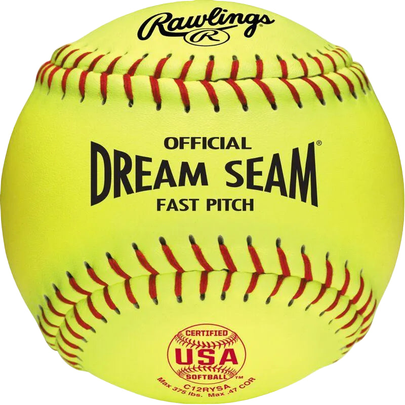 Rawlings 12" ASA/USA Dream Seam Synthetic Fastpitch Softballs C12RYSA – Primary View | Smash It Sports