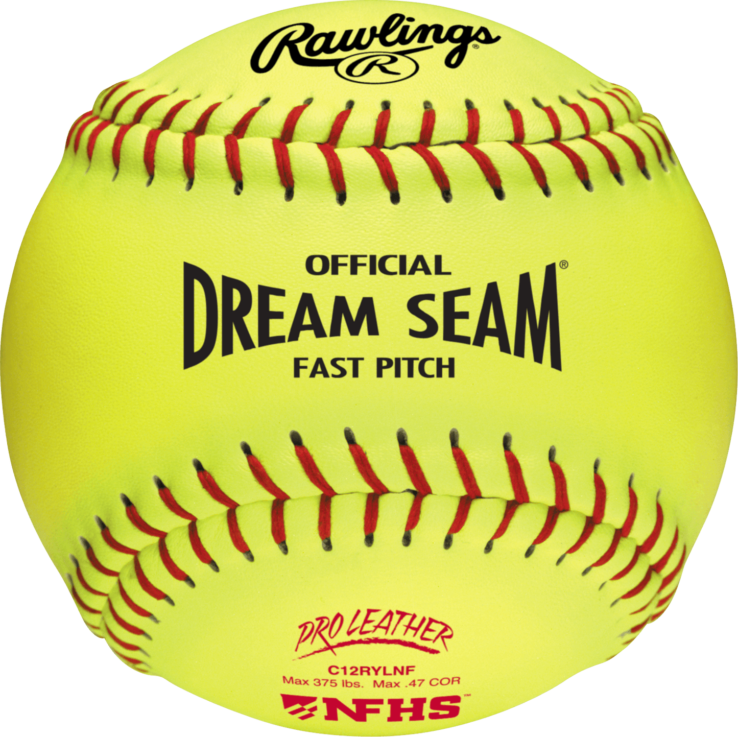 Rawlings 12" NFHS Dream Seam Fastpitch Softballs C12RYLNF – Specs Overview | Smash It Sports | leather, core, nfhs