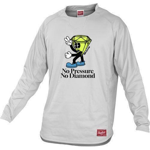 Rawlings Dugout Youth Fleece Pullover - No Pressure No Diamonds – Product View | Smash It Sports | pro