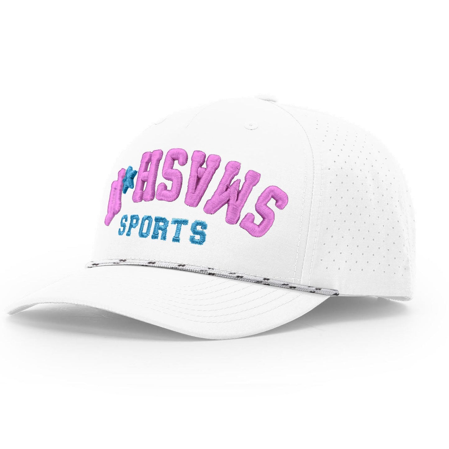 Smash It Sports Performance Rope Snapback Hat - White/Vice