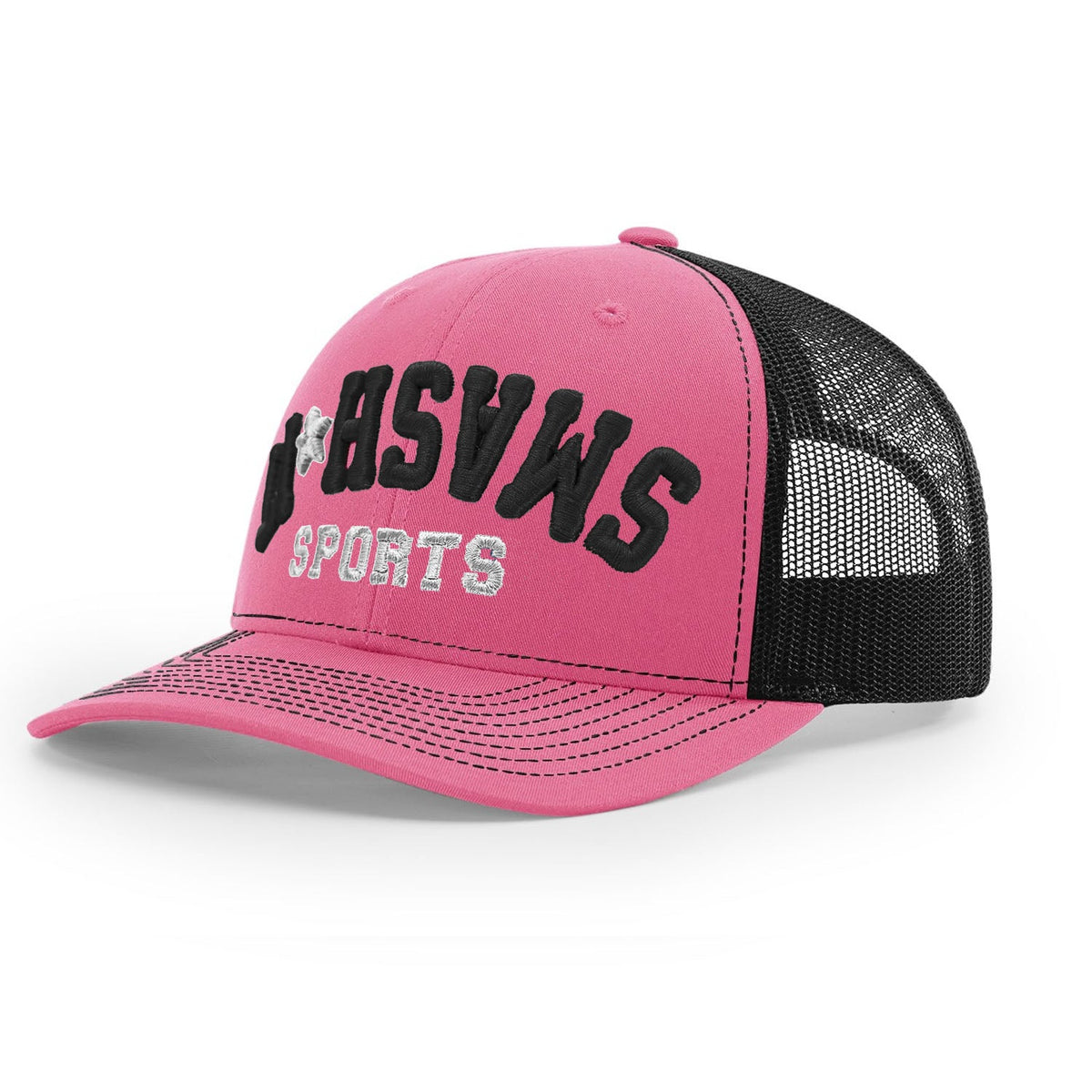 Smash It Sports R112 Trucker Hat - Pink/Black/White – Product View | Smash It Sports | leather
