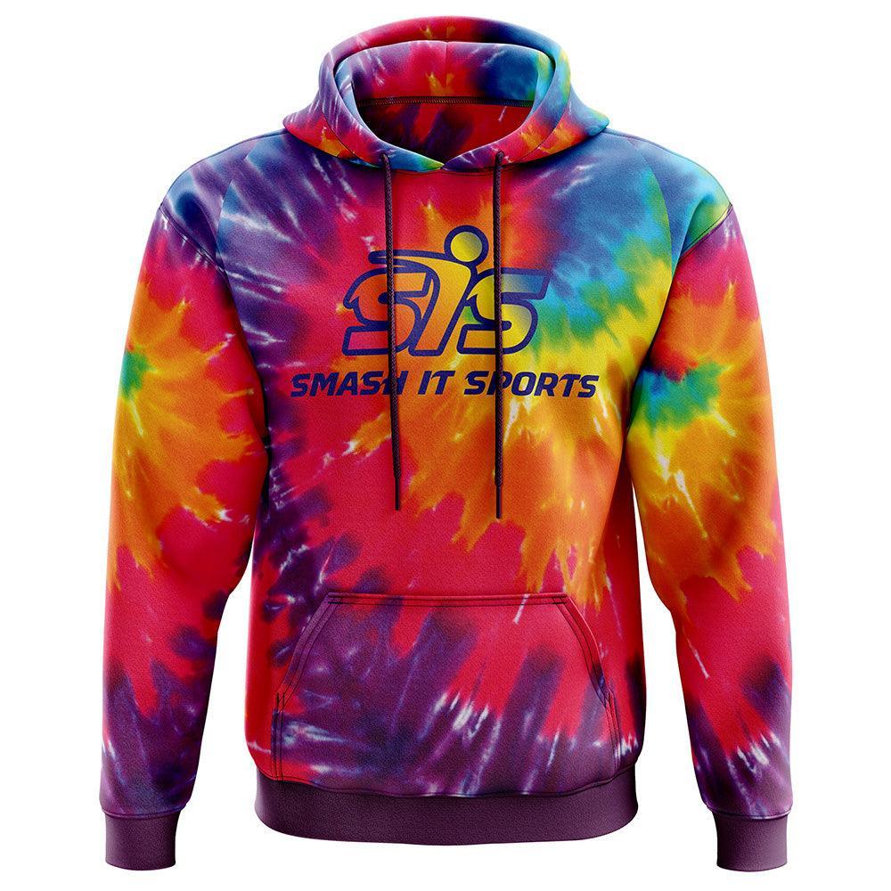 Smash It Sports Core Fleece Hoodie - Rainbow Tie Dye - Ladies – Primary View | Smash It Sports