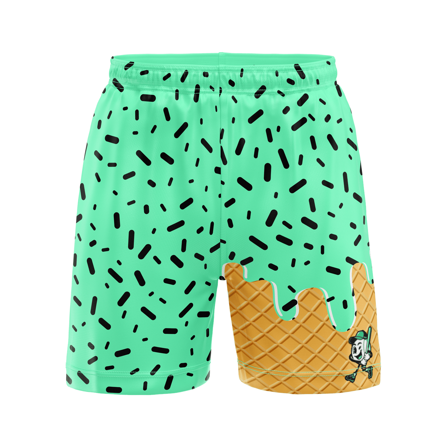 Smash It Sports Mesh Shorts - Ice Cream Drip Mint Chocolate Chip - Smash It Sports