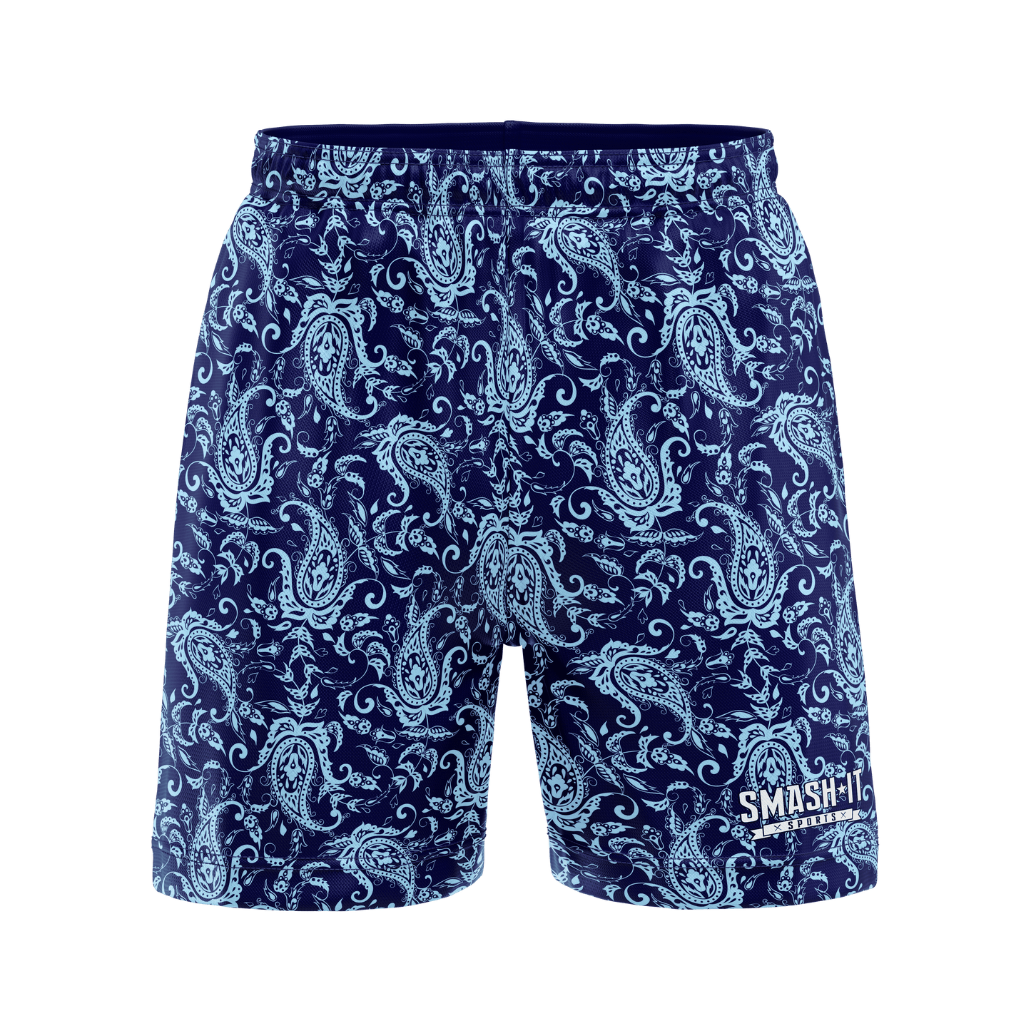 Smash It Sports Mesh Shorts - Paisley Navy/Carolina - Smash It Sports