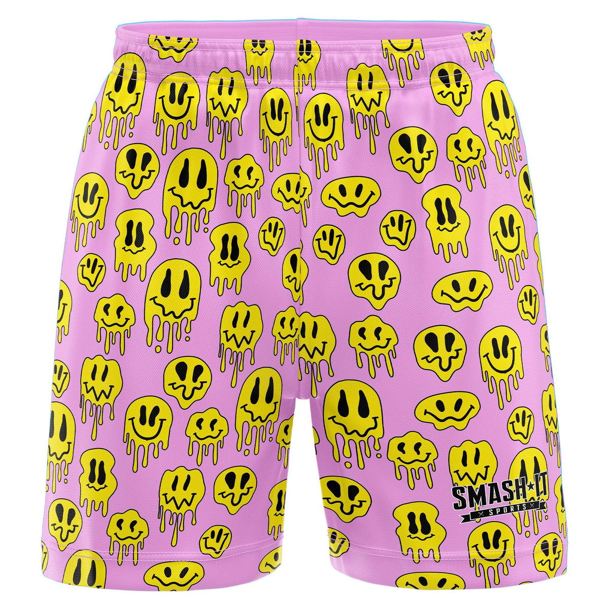 Smash It Sports Mesh Shorts - Smiley Pink – Product View | Smash It Sports | pro, sport
