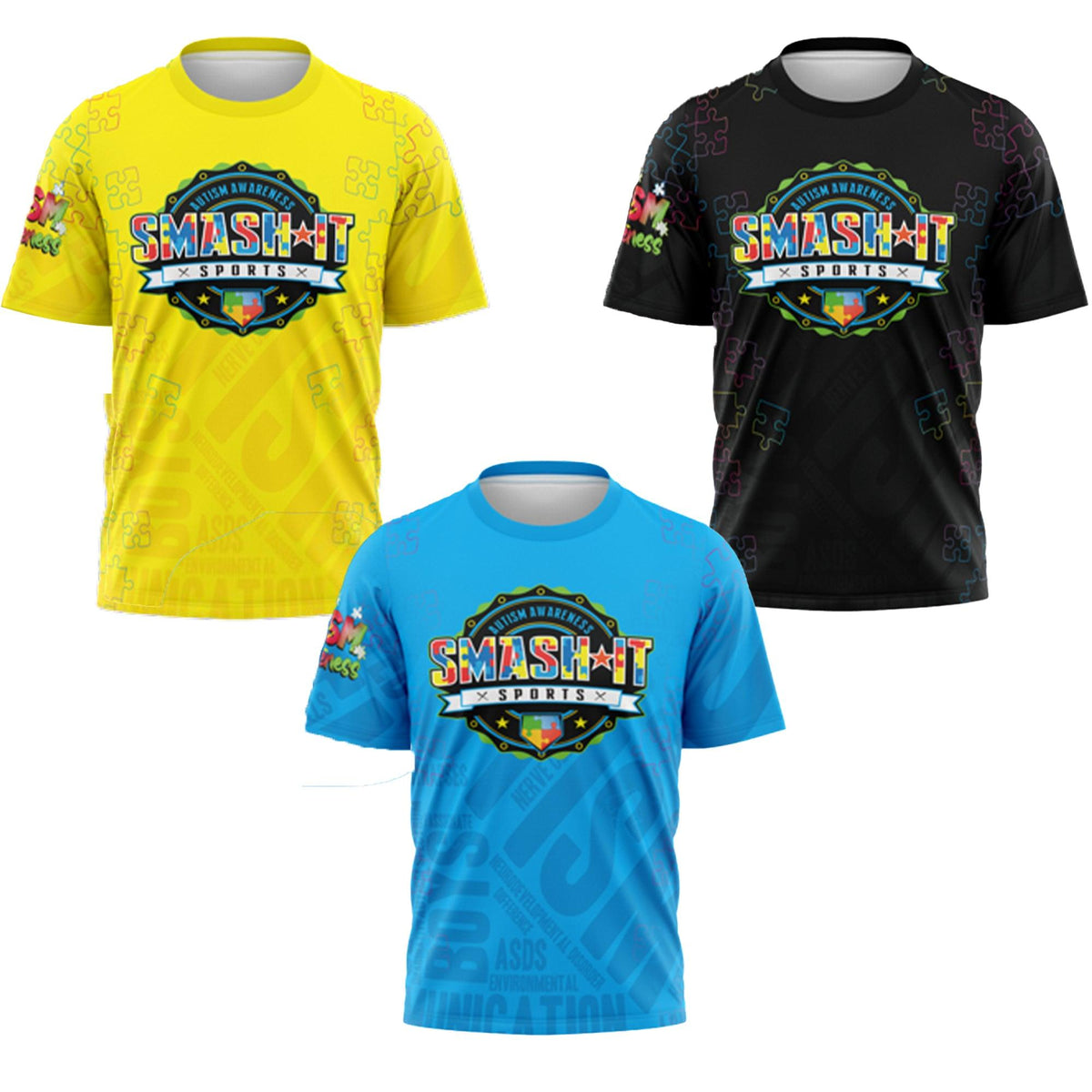Smash It Sports Short Sleeve Shirt - Autism Awareness – Product View | Smash It Sports | premium