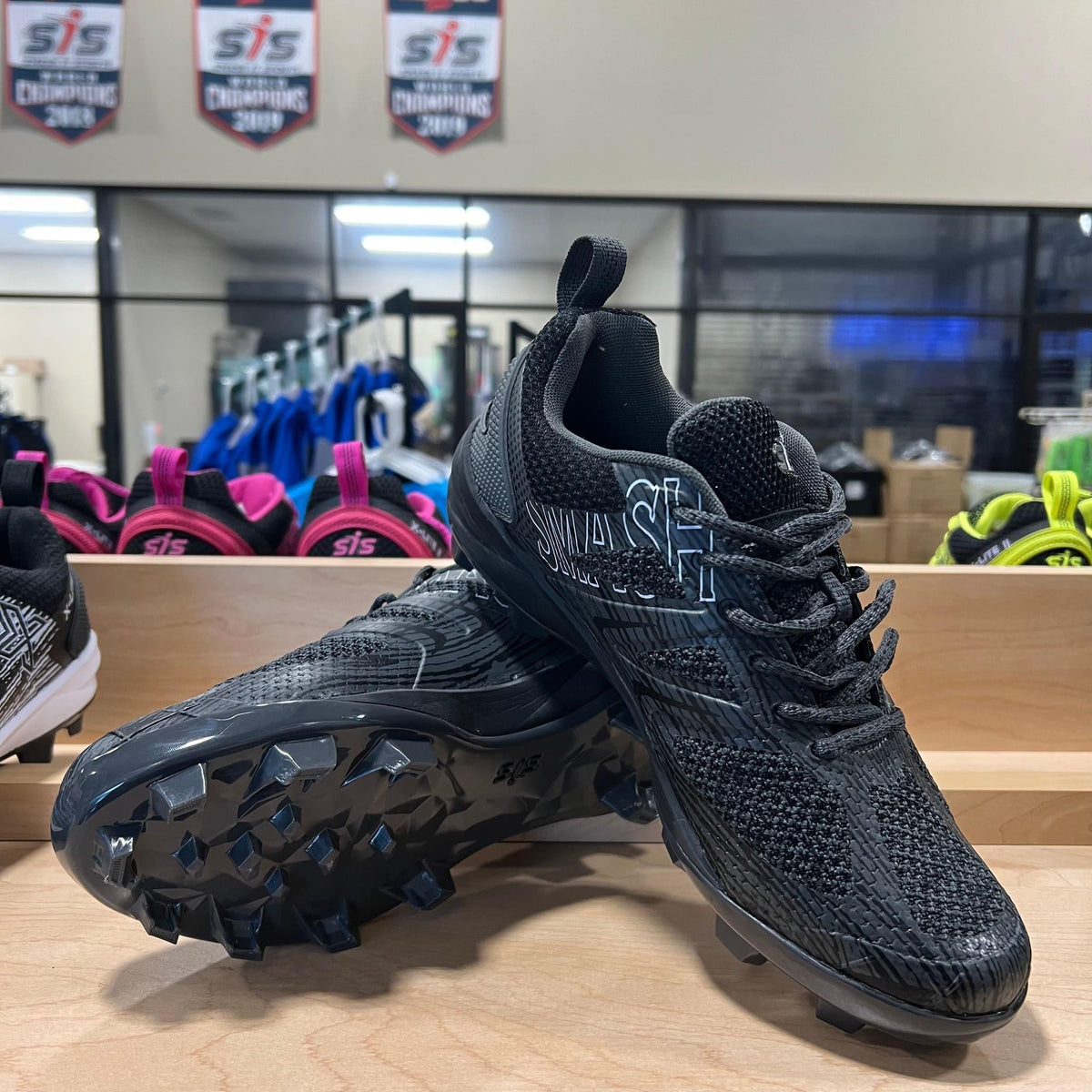 Smash It Sports X Lite Molded Cleat - Black – Primary View | Smash It Sports | This, The Best Softball, Turf Shoes Just