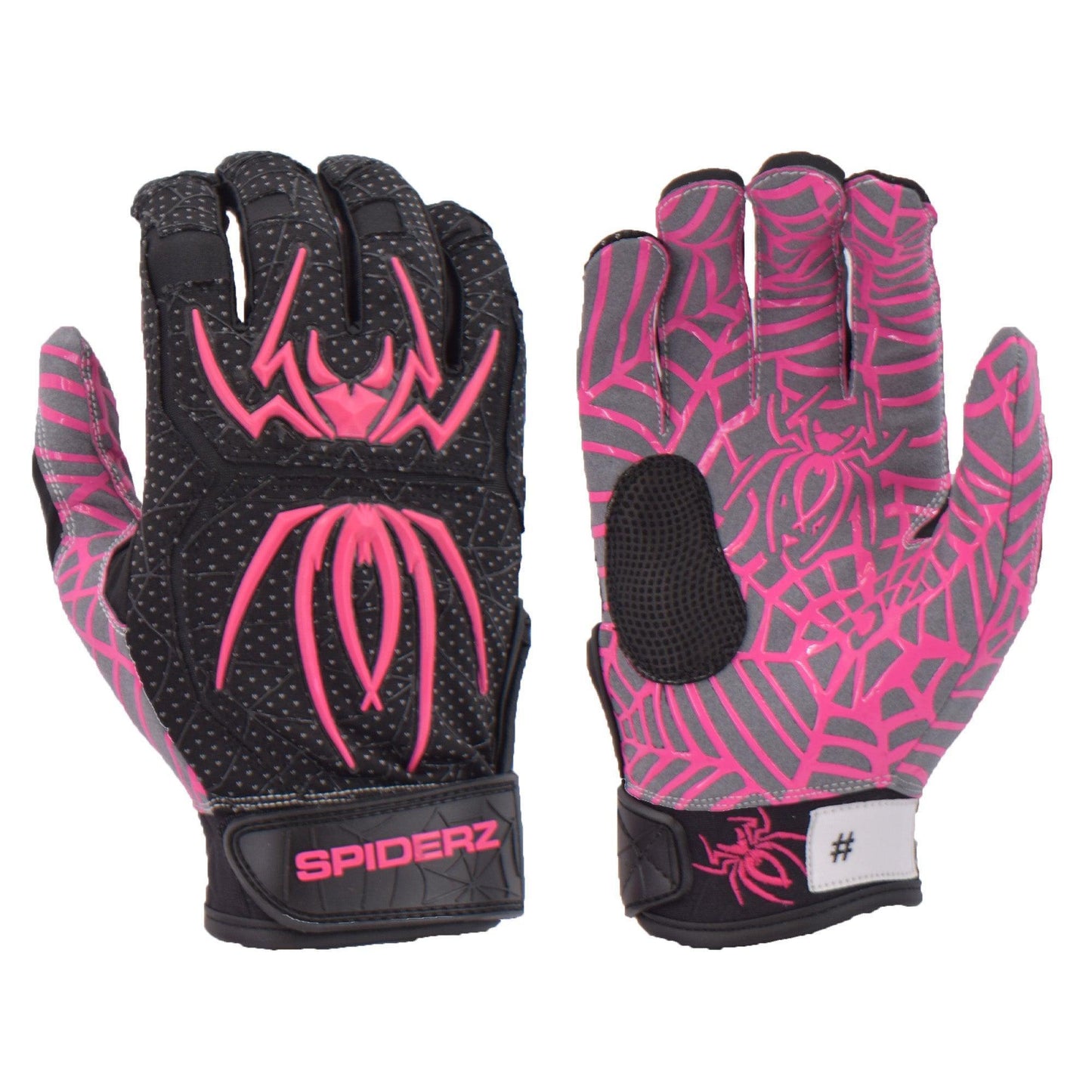 Spiderz HYBRID Batting Gloves - Black/Pink - Smash It Sports