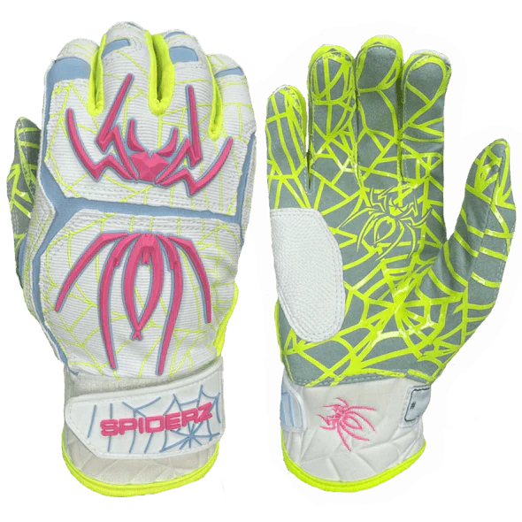 Spiderz HYBRID Batting Gloves - Fluoro - Smash It Sports