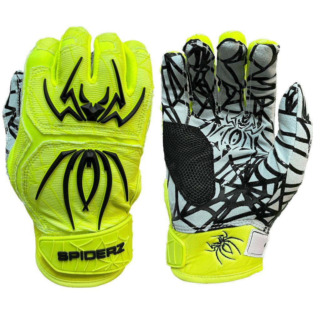 Spiderz HYBRID Batting Gloves - Neon Yellow/Black – Product View | Smash It Sports | pro, web