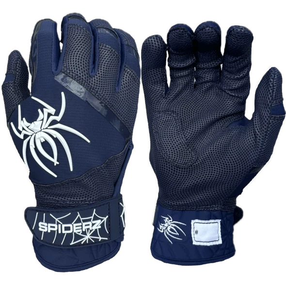 Spiderz Pro Premier Batting Gloves - Navy Blue/White ā Product View | Smash It Sports | leather, pro