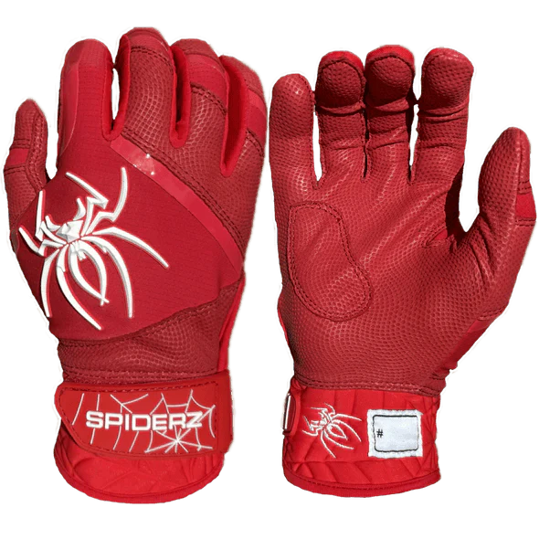 Spiderz Pro Premier Batting Gloves - Red/White – Product View | Smash It Sports | leather, pro