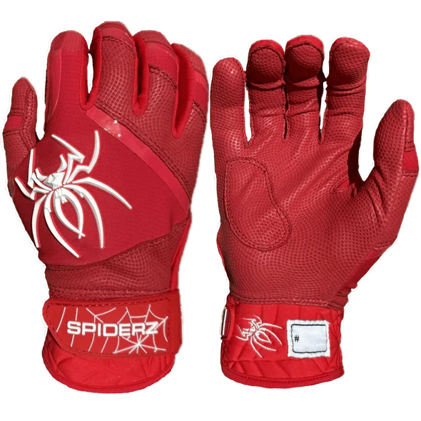 Spiderz Pro Premier Batting Gloves - Red/White – Product View | Smash It Sports | leather, pro